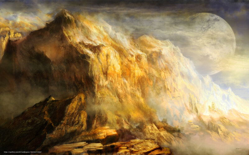 Mountain Landscape — Yellow, Dramatic