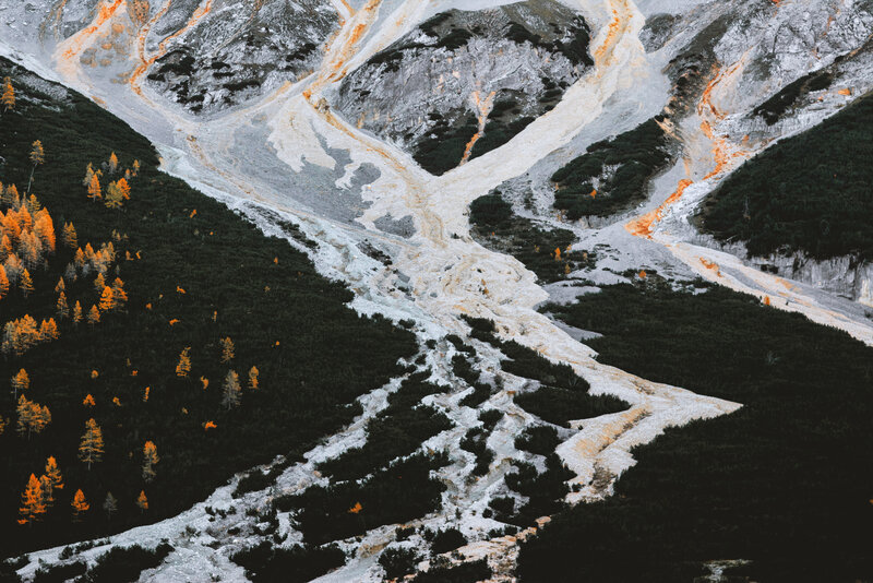 Mountain Landslide — Gray