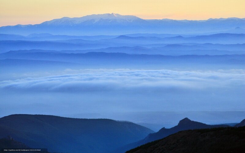 Mountain layers at dawn