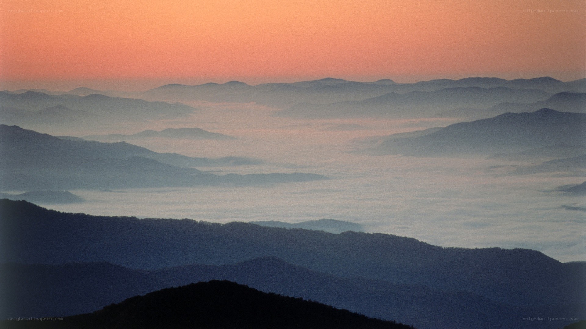 Mountain layers at sunrise