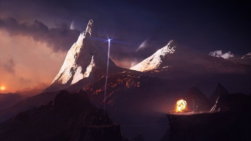 mountain lightning storm