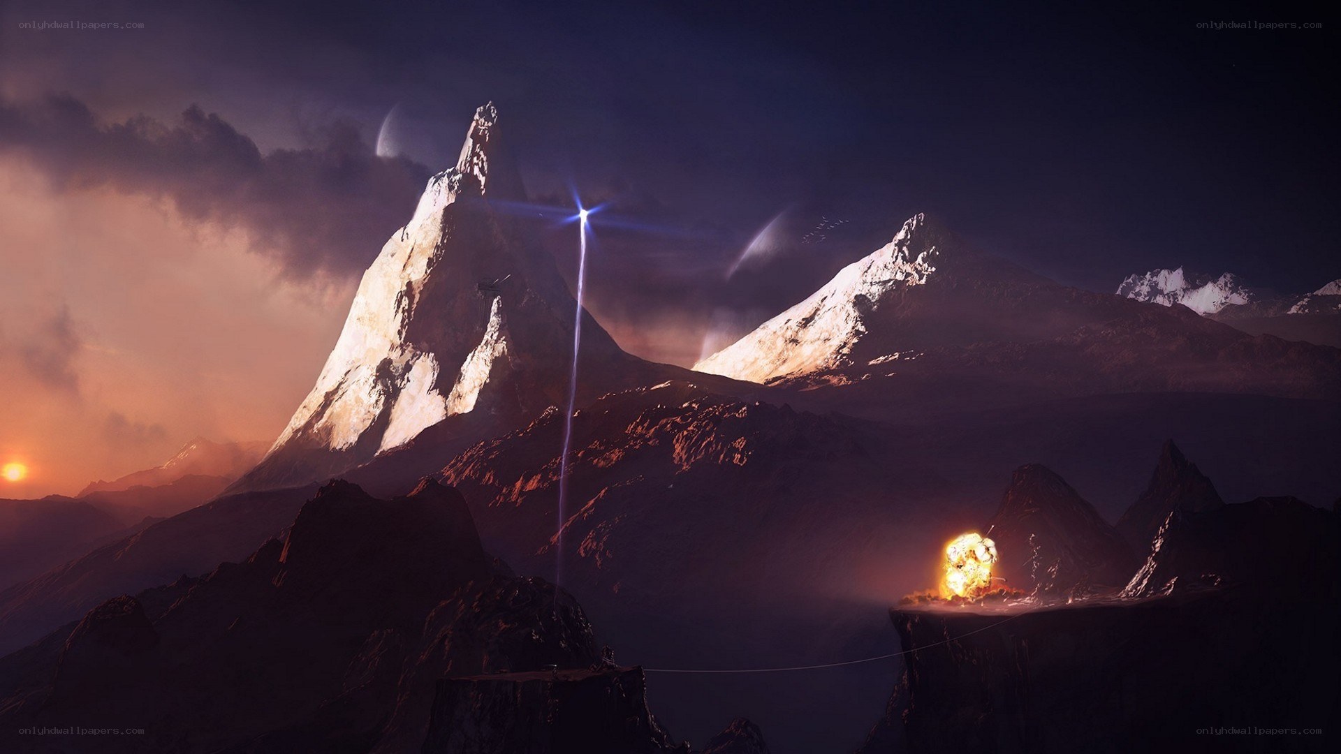 mountain lightning storm