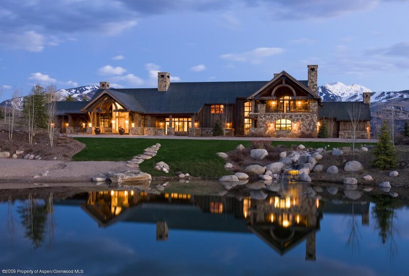Mountain Lodge at Dusk — Blue