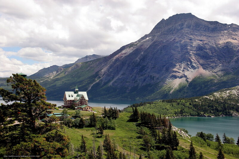 Mountain Lodge by Lake — Green, Serene, Afternoon, Photograph, Trees