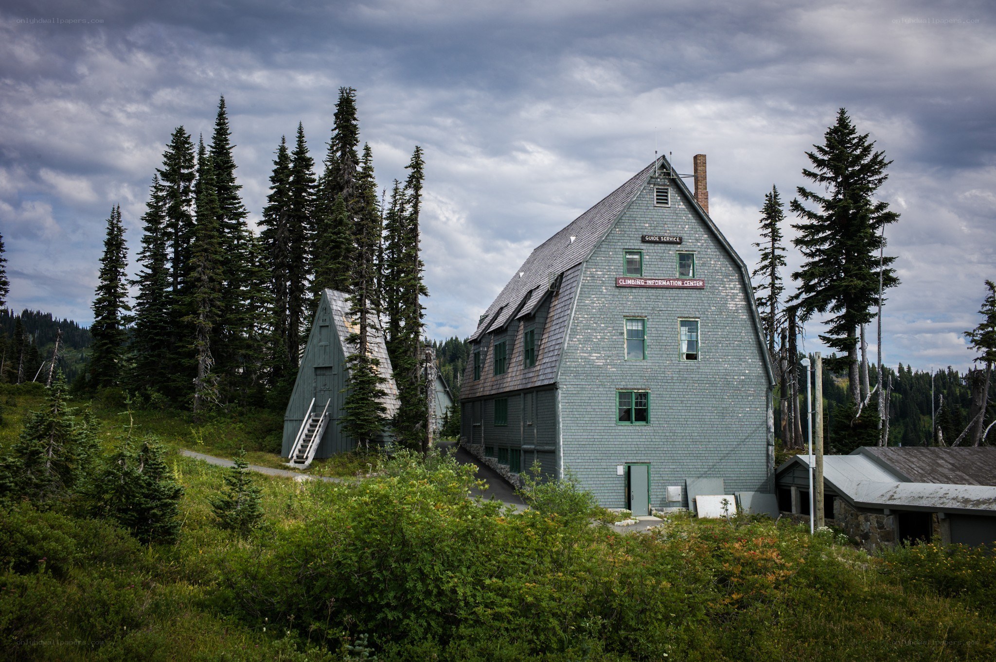 Mountain lodge with climbing center