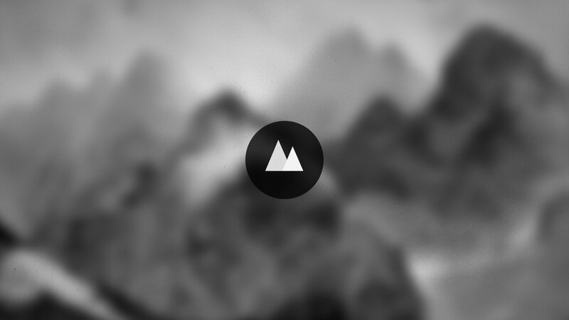 Mountain Logo on Blurred Background — Black