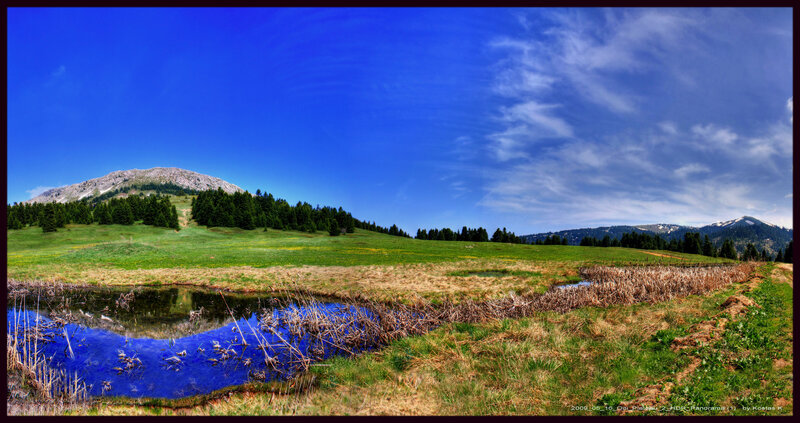 Mountain Meadow Landscape — Blue