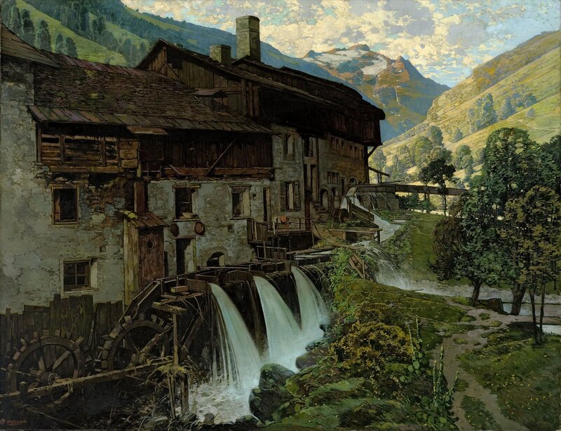 Mountain Mill by a River