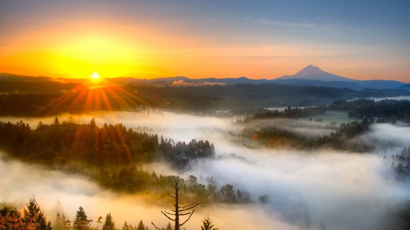 Mountain over Foggy Valley
