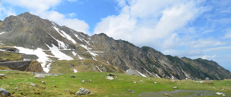 Mountain Pass with Snow