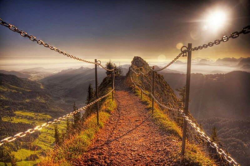 Mountain Path with Chains — Brown