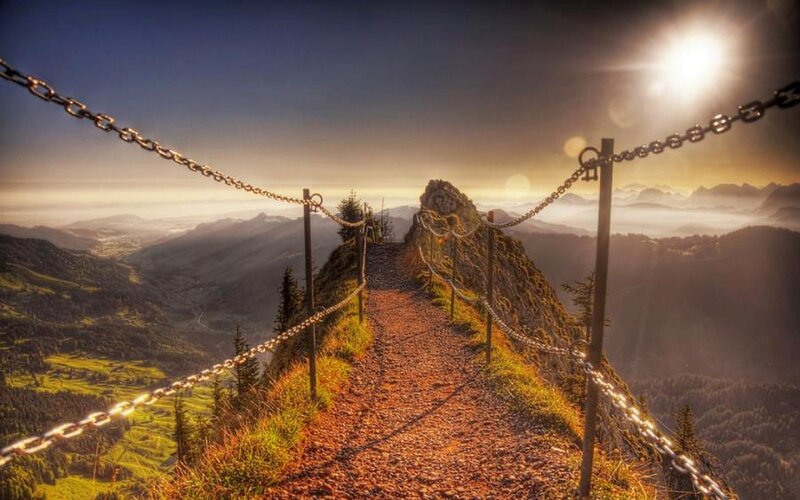 Mountain Path with Chains