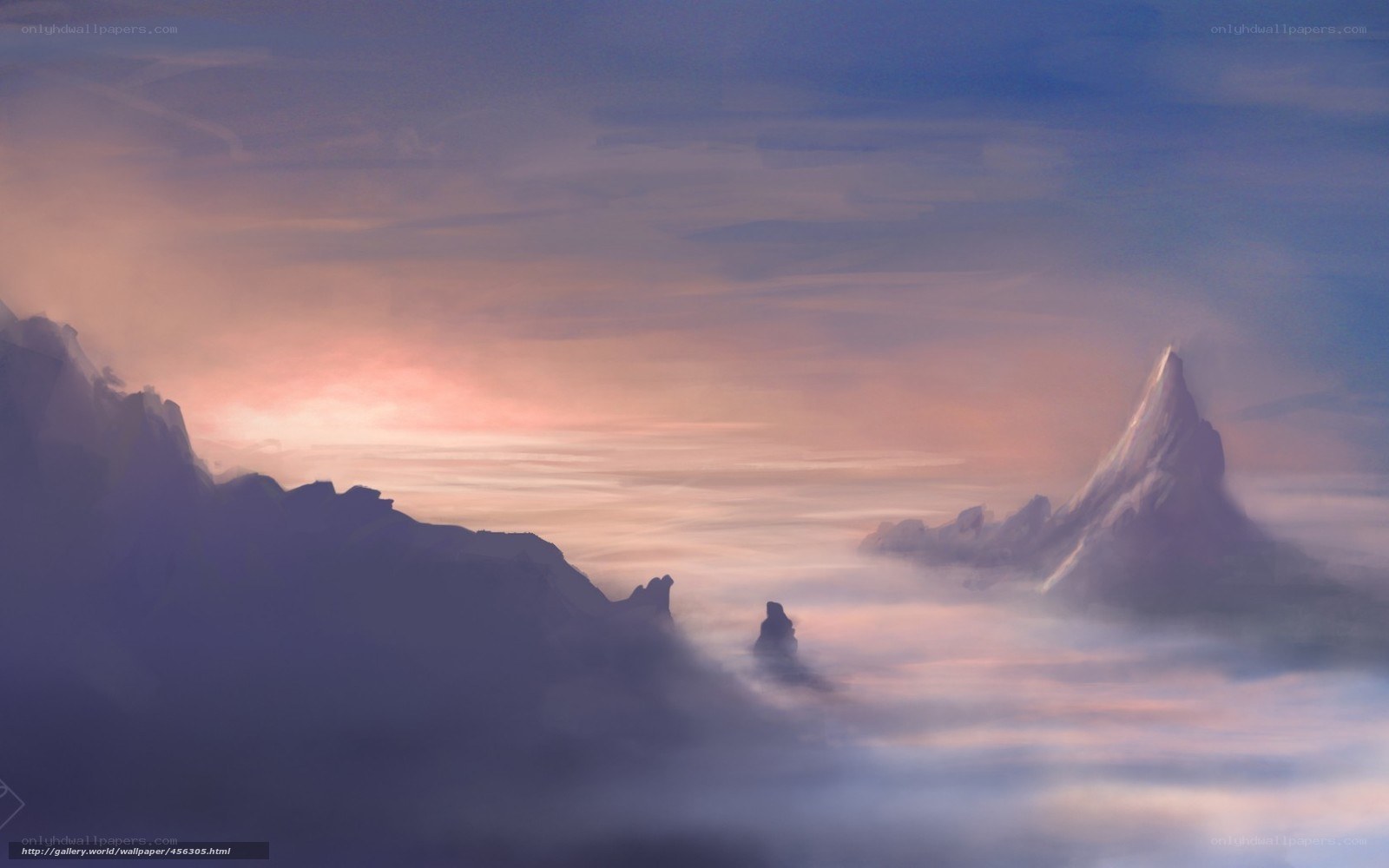 Mountain peak above clouds