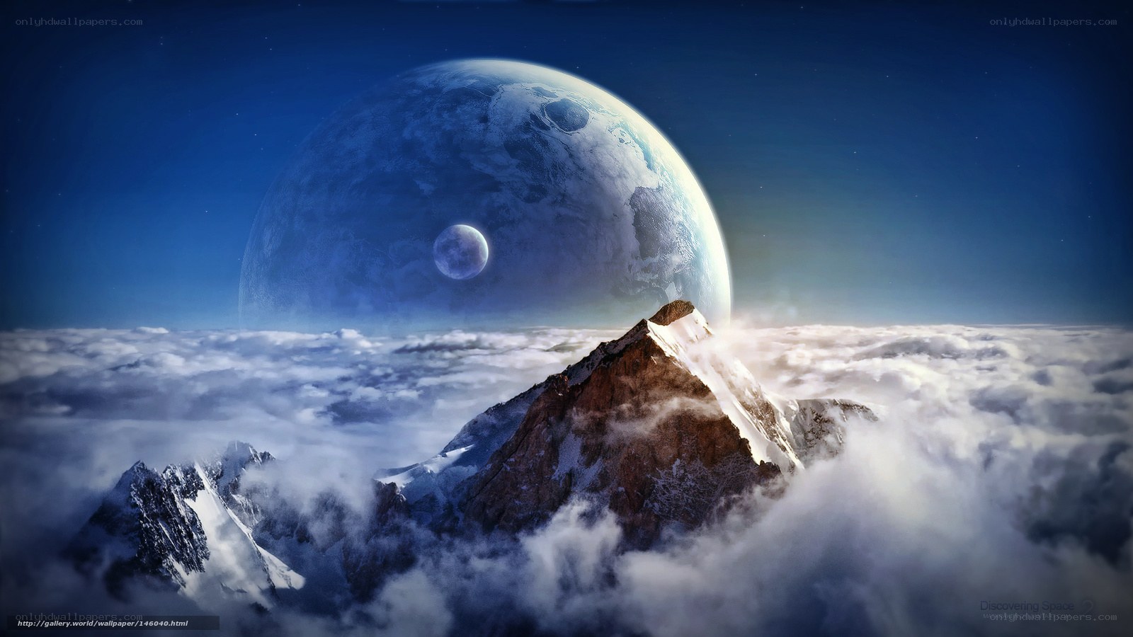 Mountain peak above clouds