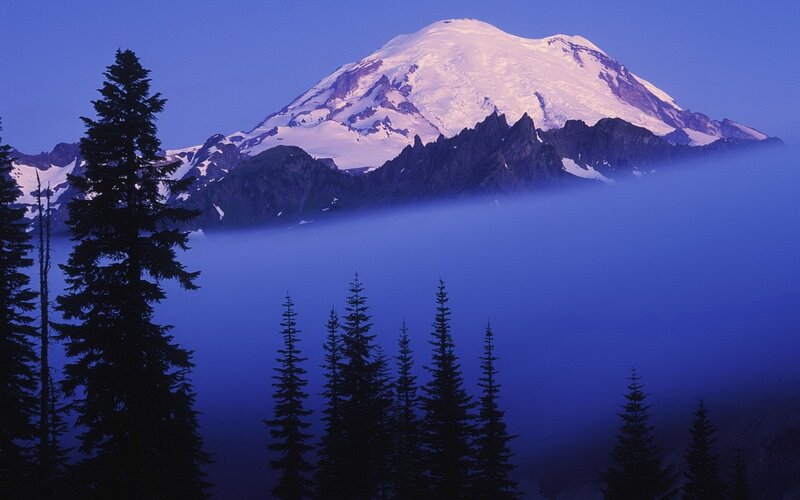 Mountain Peak Above Fog