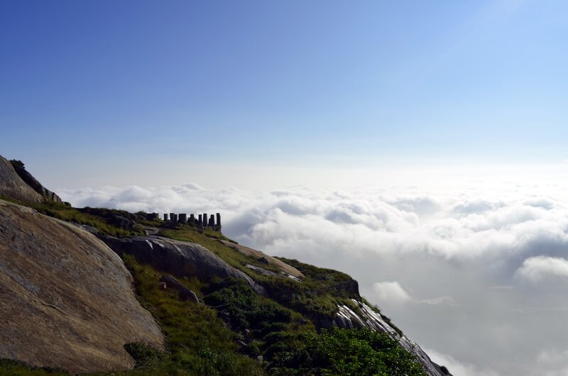 Mountain peak above the clouds