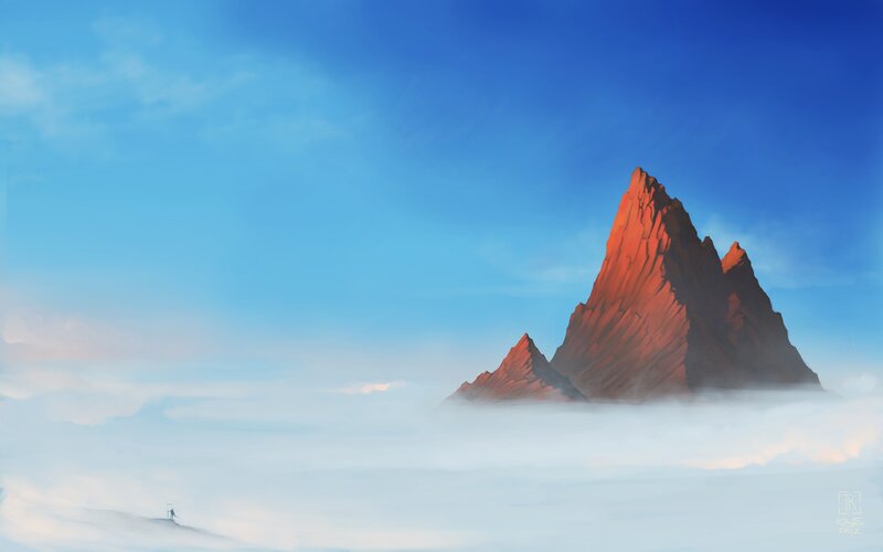 Mountain peak above the clouds