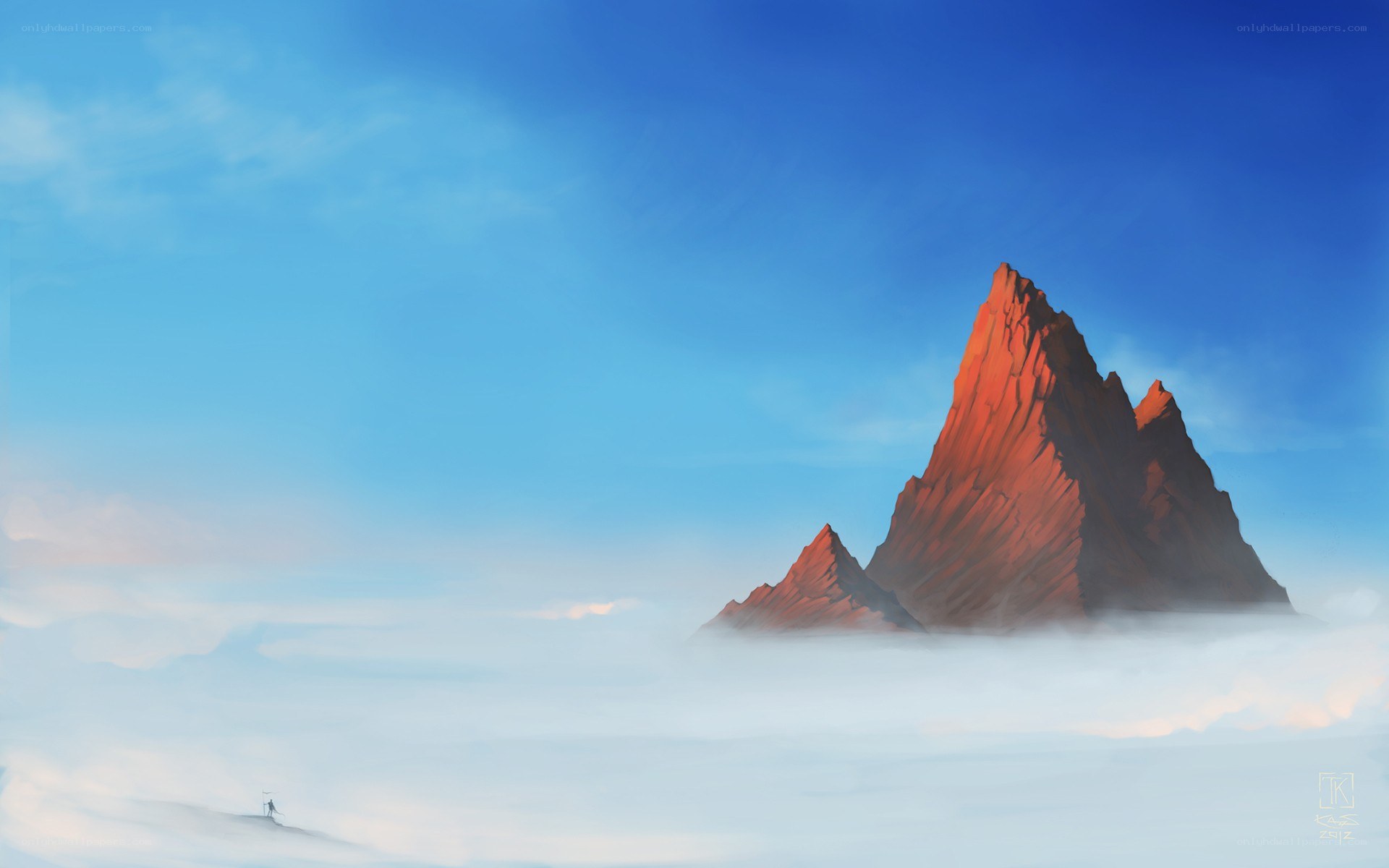 Mountain peak above the clouds