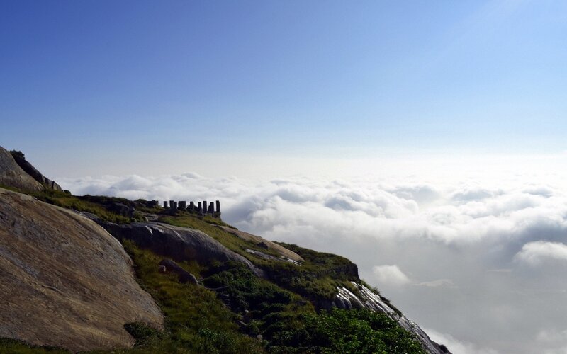 Mountain peak above the clouds