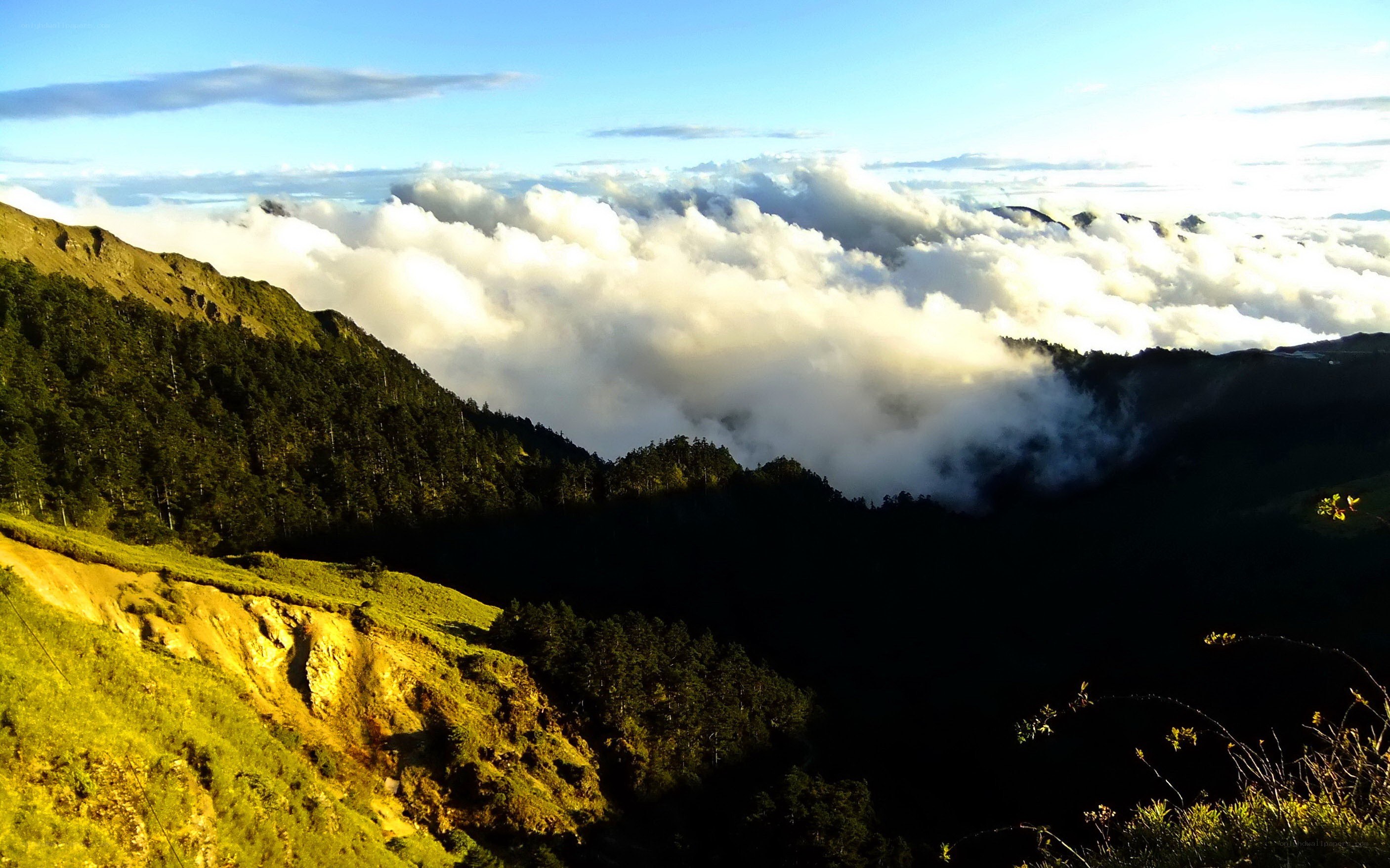 Mountain peak above the clouds
