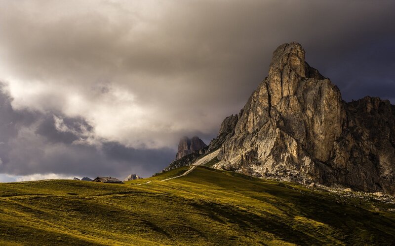 Mountain Peak and Alpine Hut