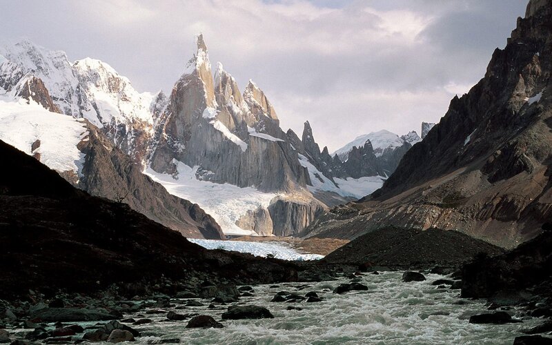 Mountain Peak and Glacier
