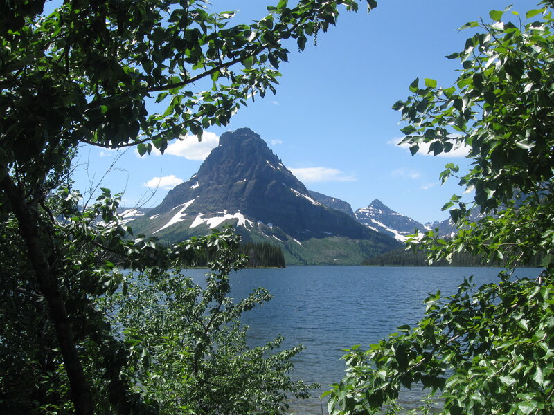 Mountain Peak and Lake — Blue, Serene