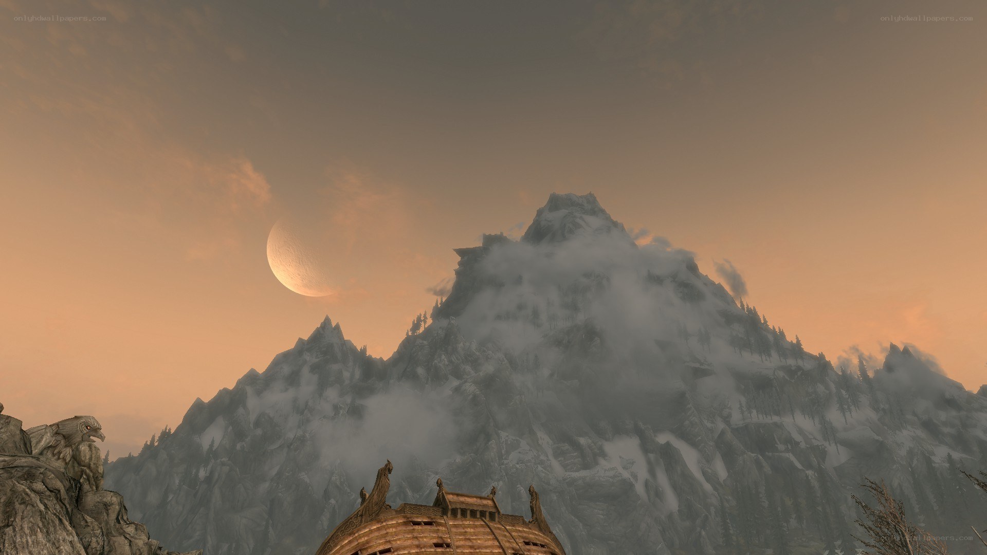 mountain peak at dusk