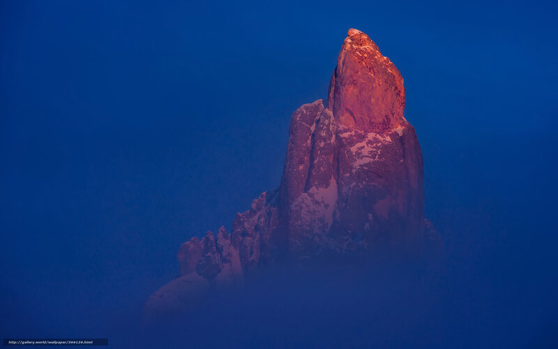 Mountain Peak at Dusk — Blue, Dramatic, Night