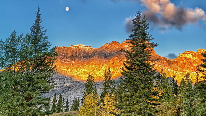 Mountain Peak at Dusk — Blue, Dramatic, Sunset, Photograph