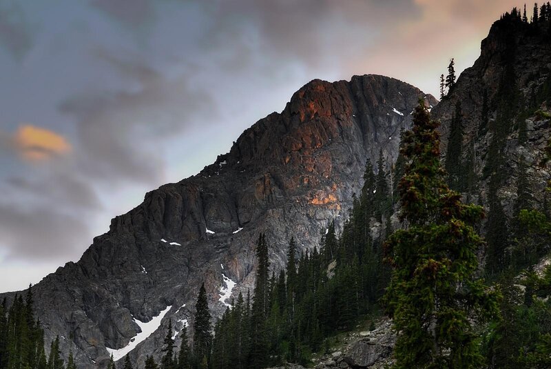 Mountain Peak at Dusk — Gray