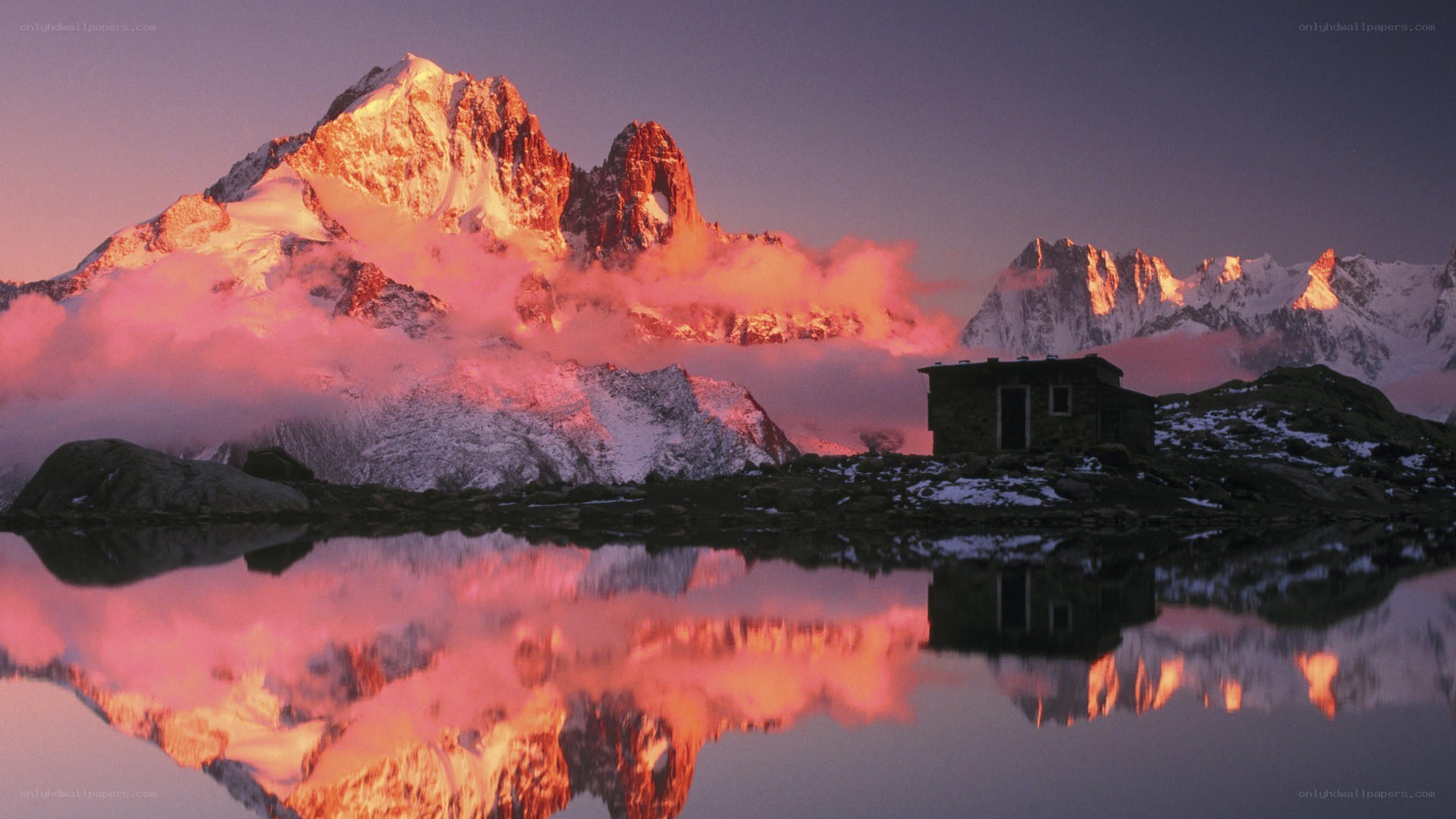 Mountain peak at sunrise