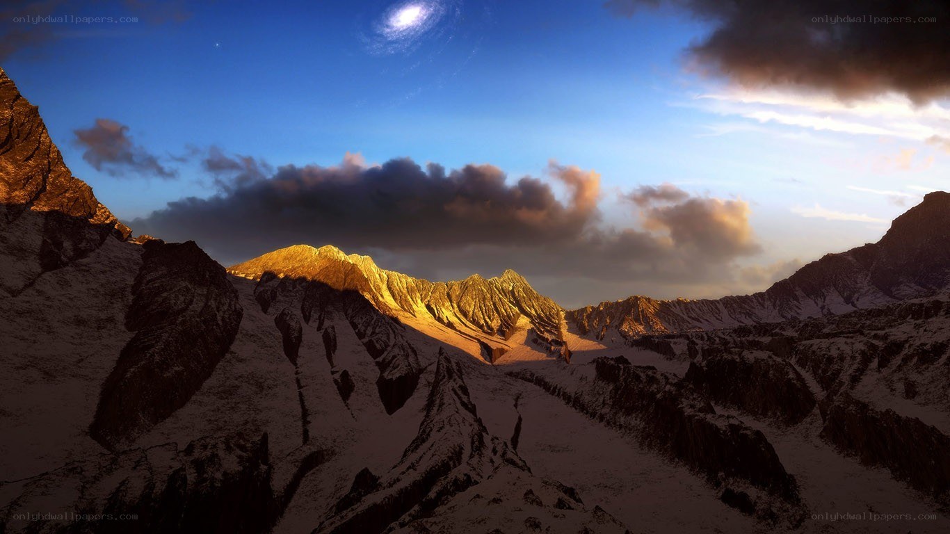mountain peak at sunrise