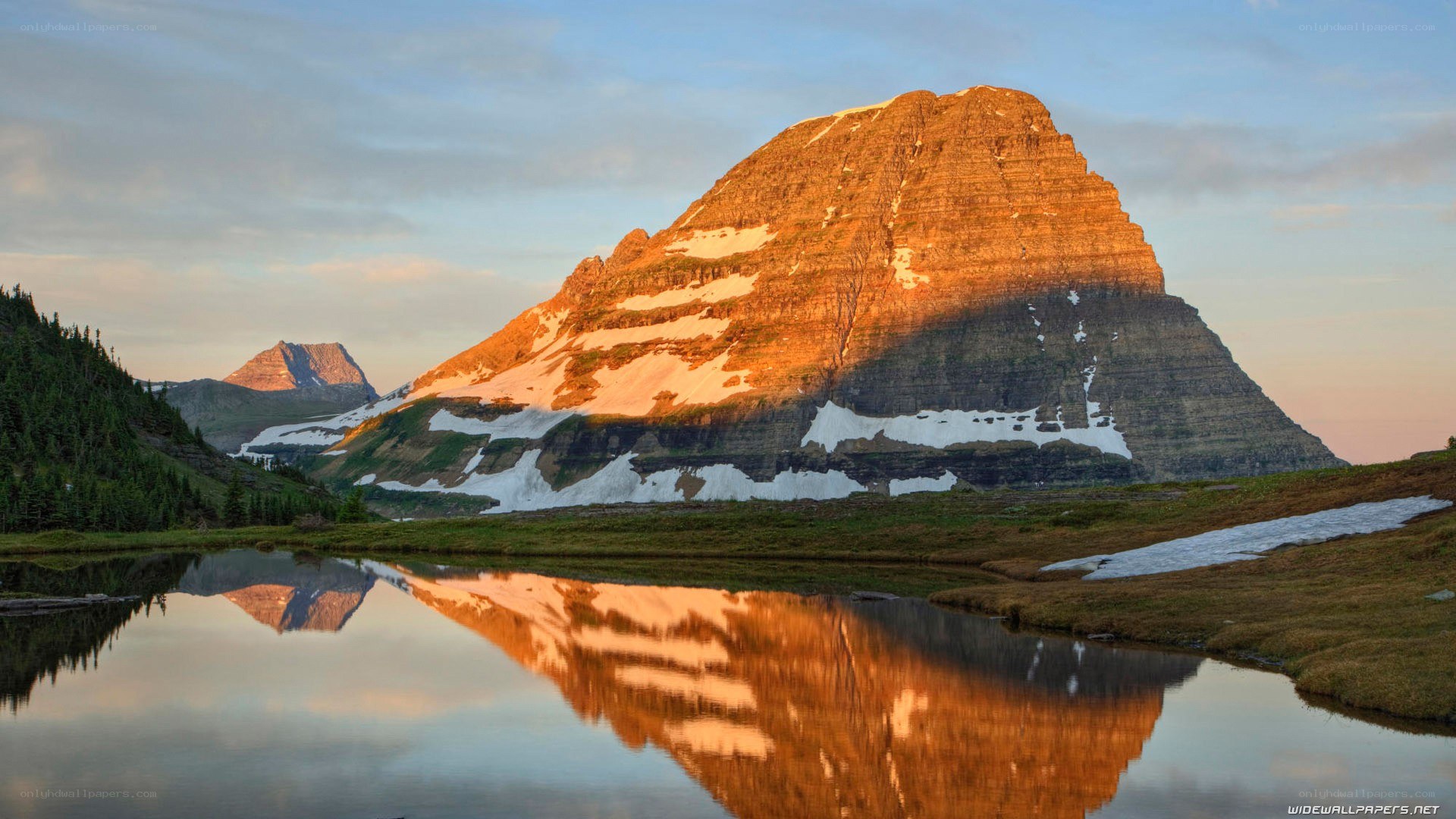 Mountain peak at sunrise