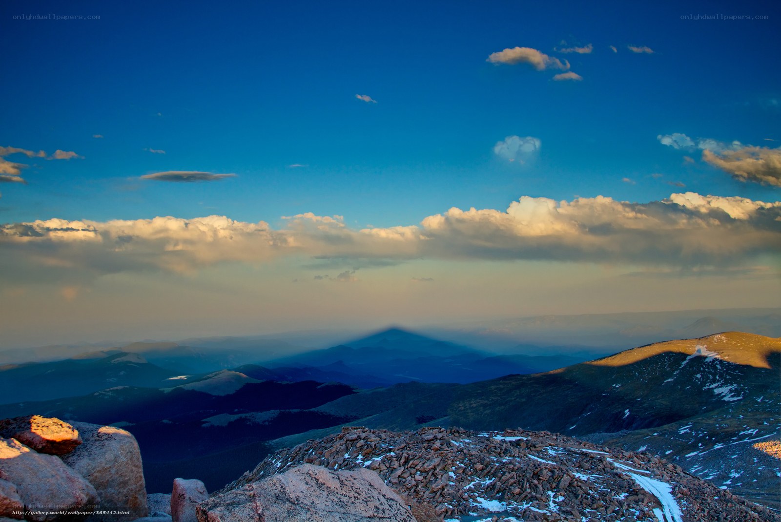 Mountain peak at sunrise