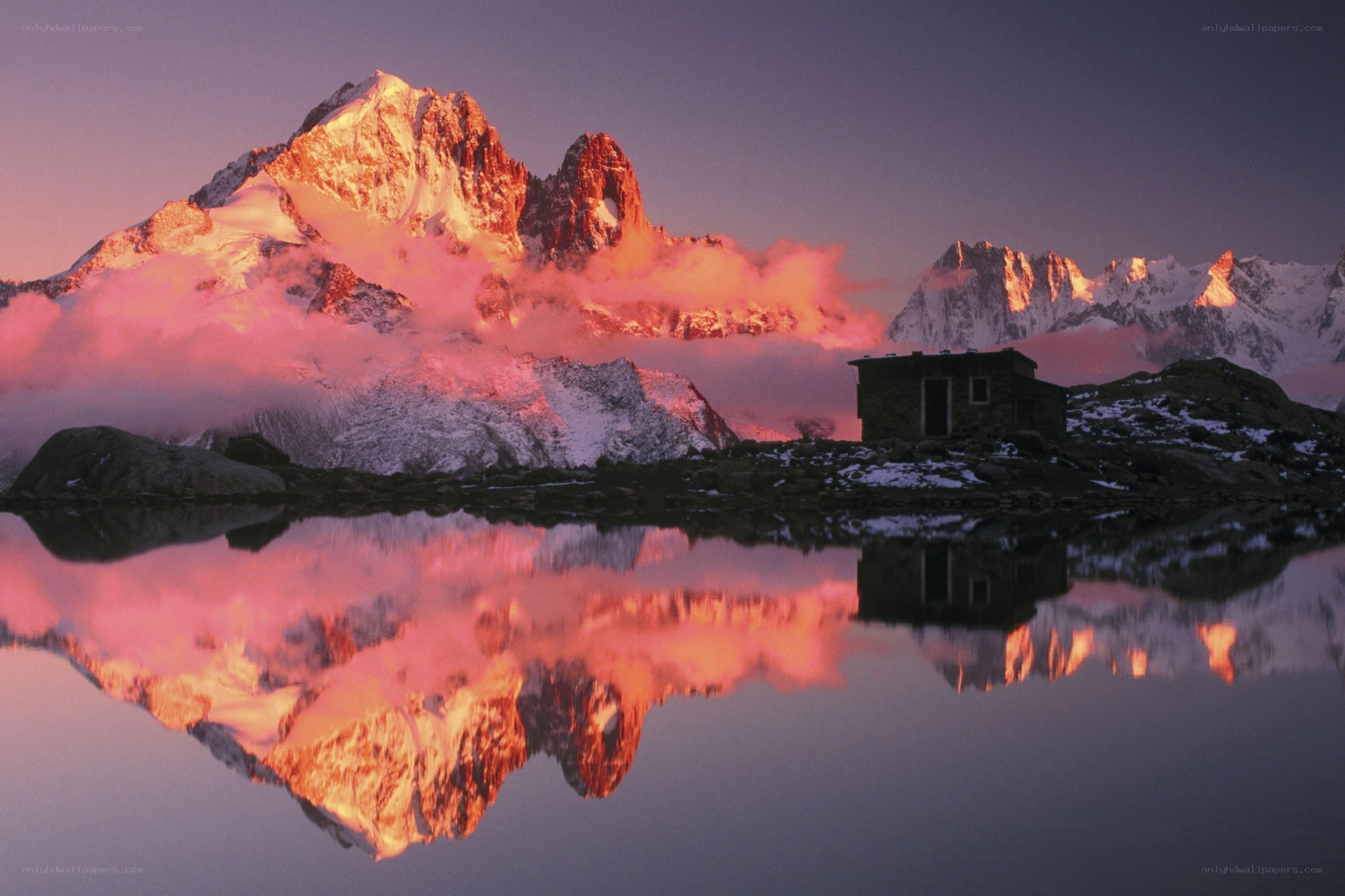Mountain peak at sunrise