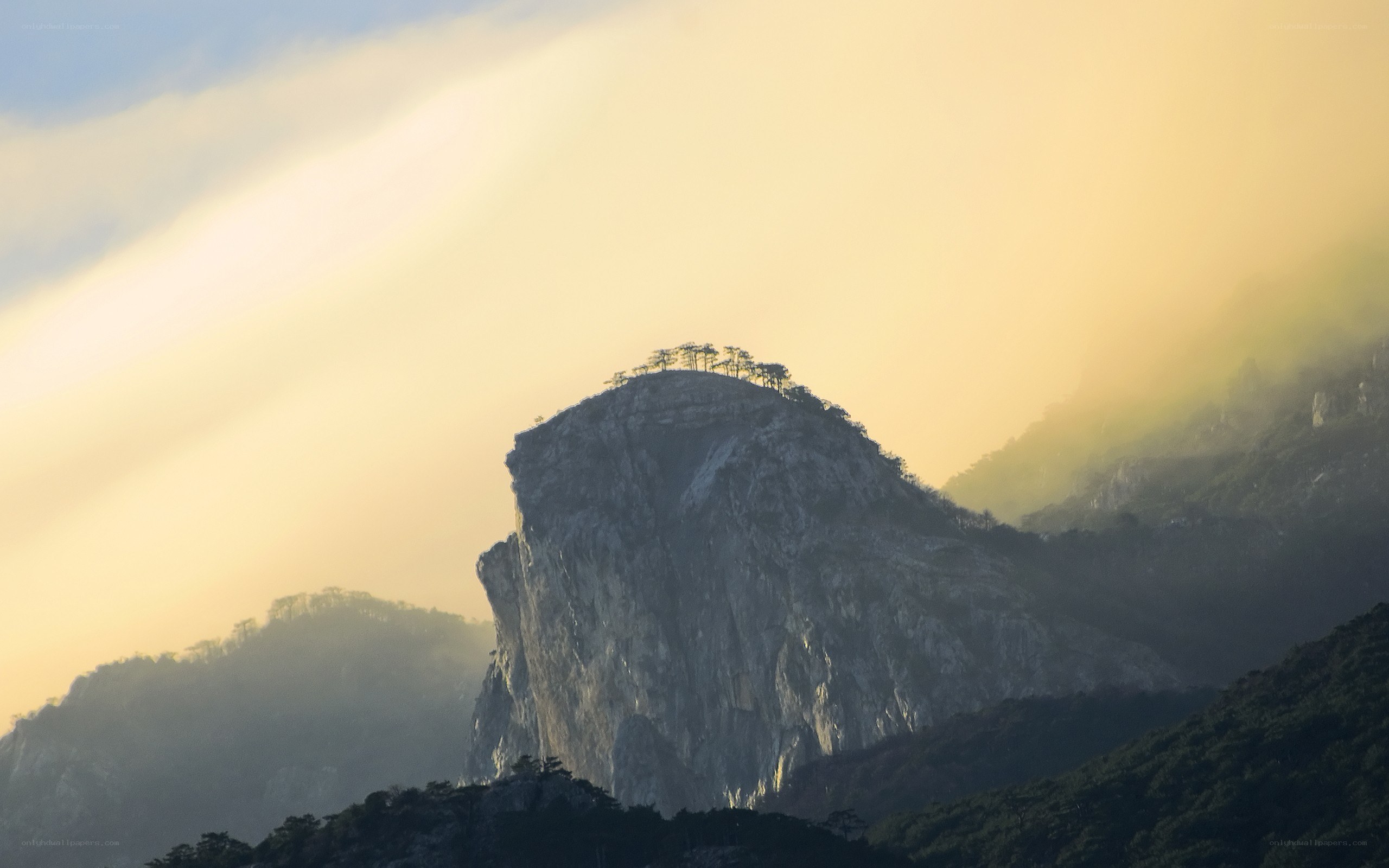 mountain peak at sunrise