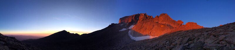 Mountain Peak at Sunrise — Blue, Dramatic, Photograph, Sky