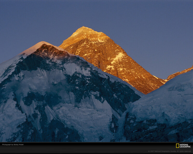 Mountain Peak at Sunrise — Blue, Dramatic