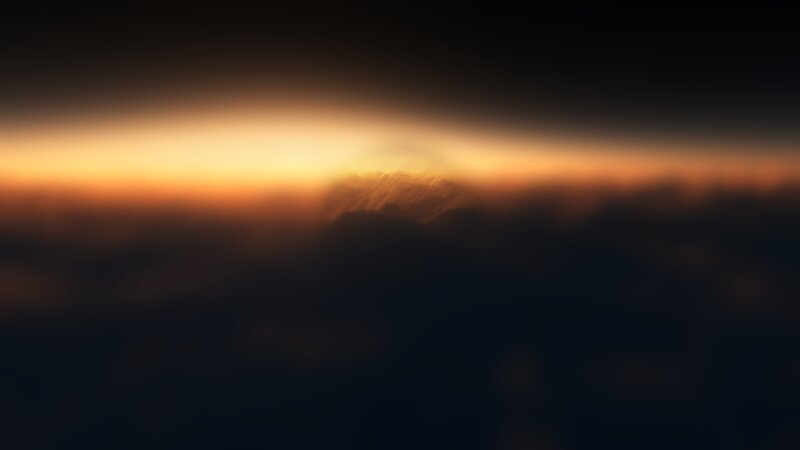Mountain Peak at Sunrise — Orange, Dramatic, Digital Art