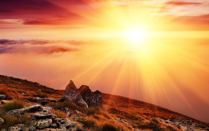 Mountain Peak at Sunrise — Orange