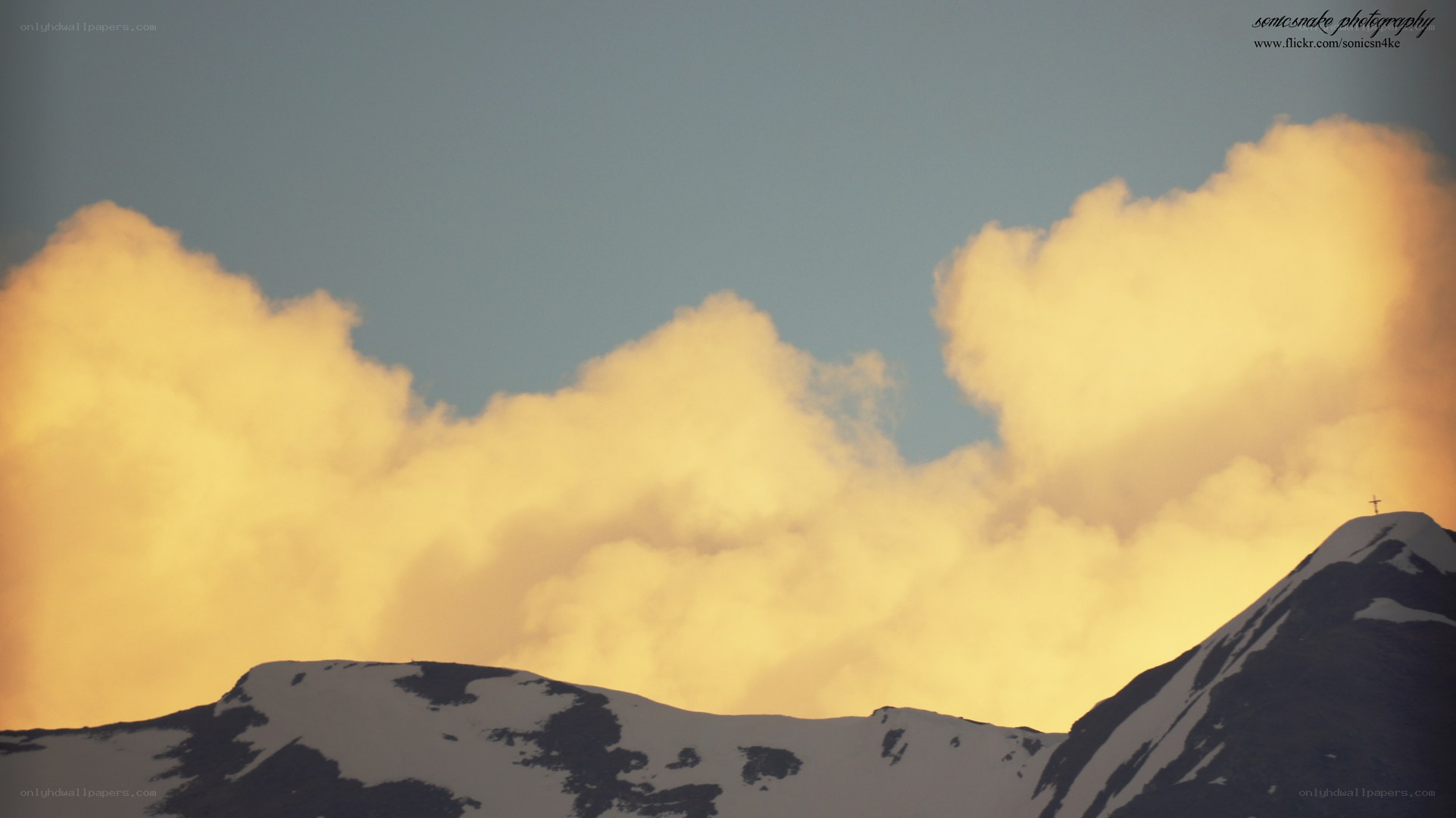 mountain peak at sunset