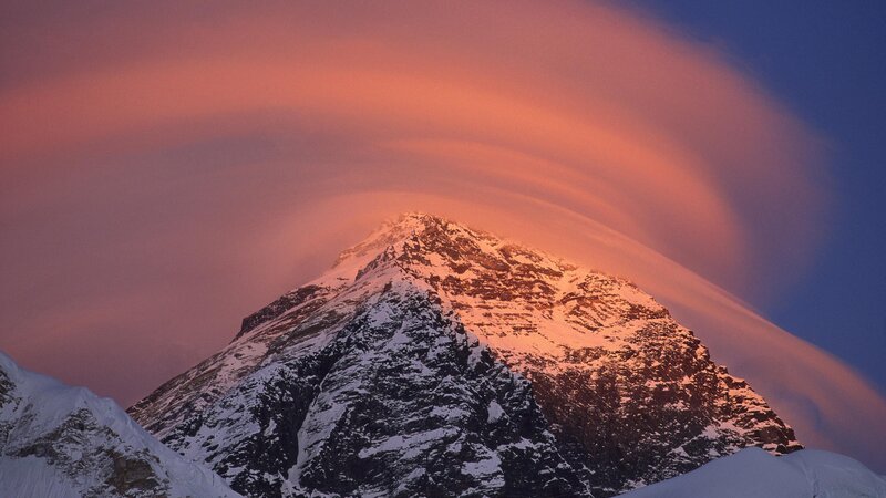 mountain peak at sunset