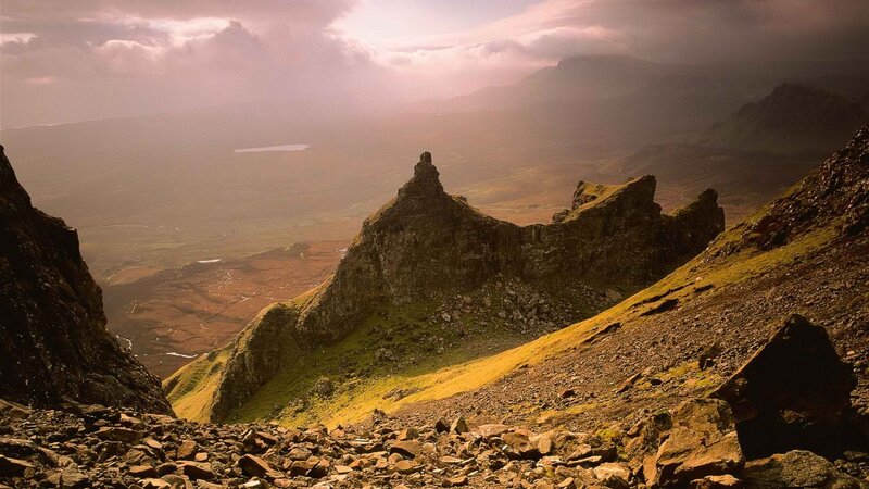 Mountain peak at sunset