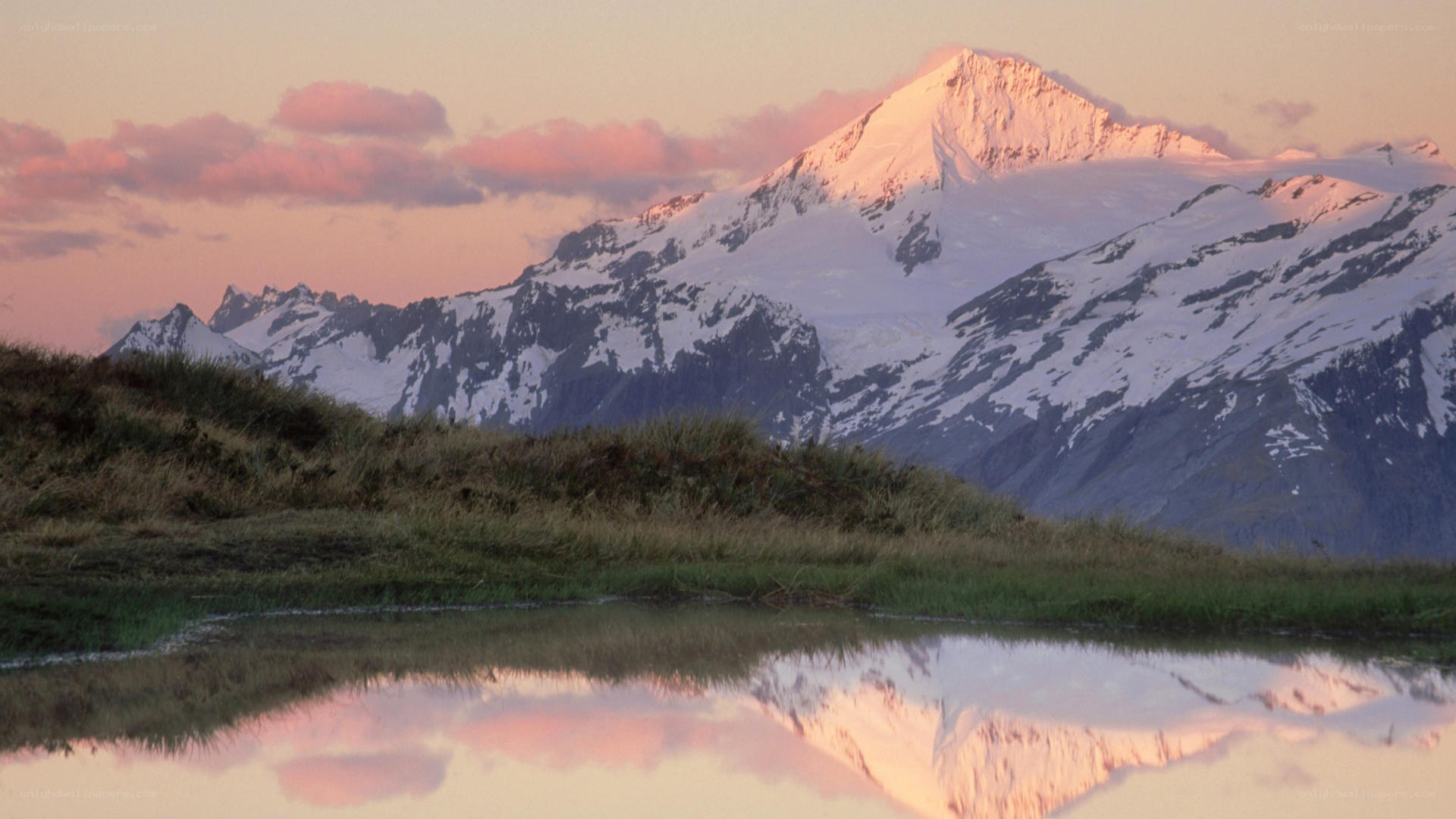 Mountain peak at sunset