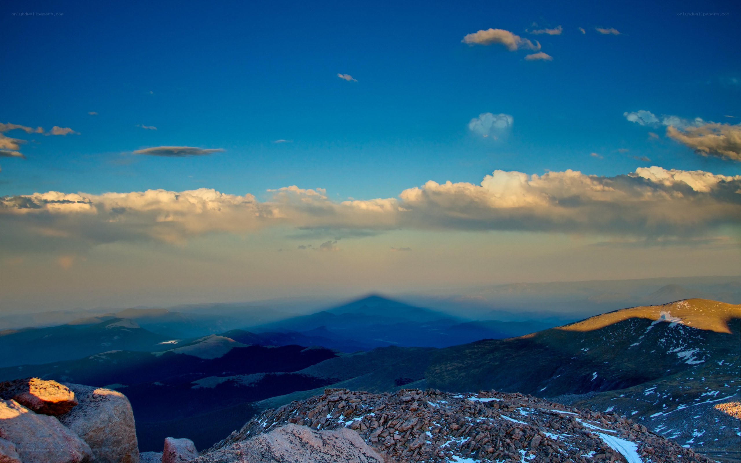 Mountain peak at sunset