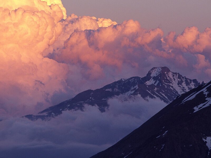 Mountain Peak at Sunset — Pink