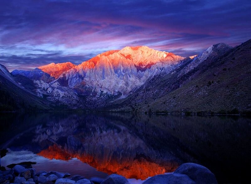 Mountain Peak at Sunset — Purple, Dramatic