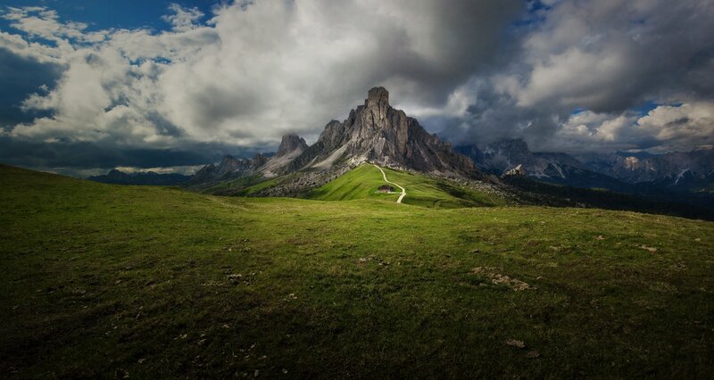 Mountain Peak in Alps — Green