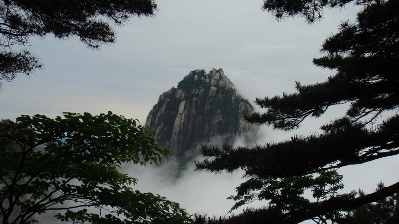 Mountain Peak in Mist — Gray